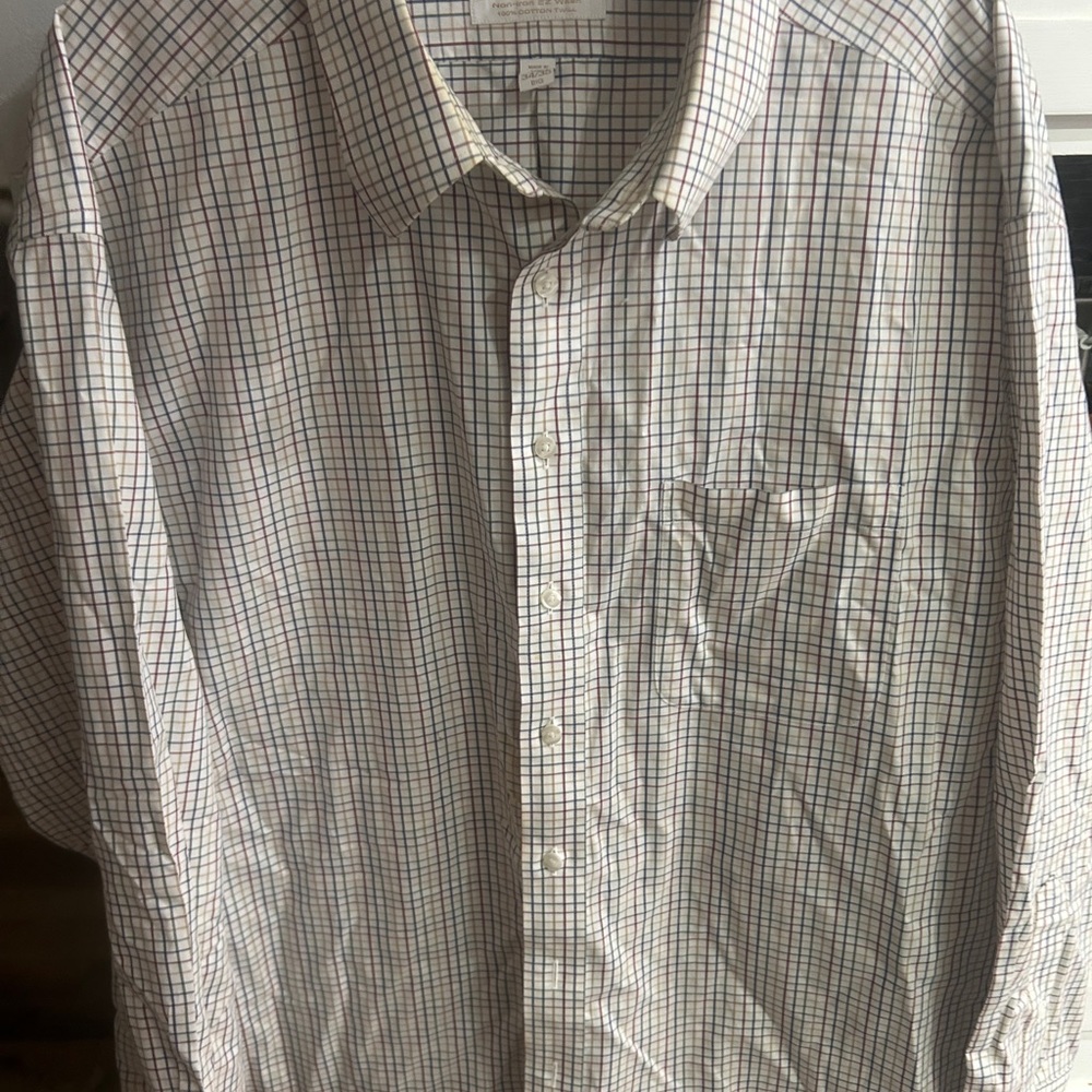 Roundtree & Yorke Multicolor Plaid Casual Button Down Shirt